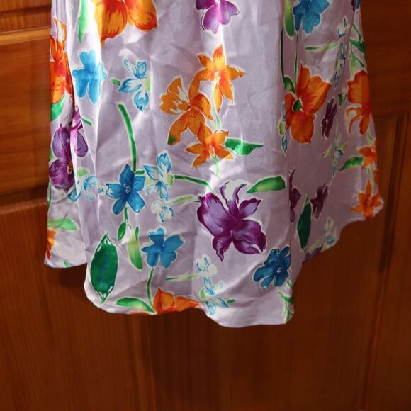 Jaclyn Smith Lavender Floral Satin Nightgown NOS Medium - Picture 5 of 15